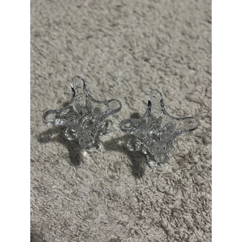 Clear Glass Votive Candle Holders Set of 2 Elegant Table Decor Accent Pieces‎